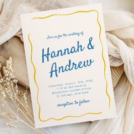 Invitación Italian Hand Written Stripes Wedding