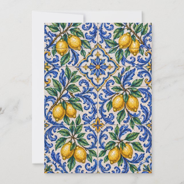Invitación Italian Lemon Azulejo Tile (Anverso)