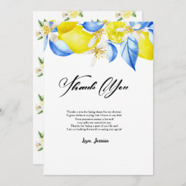 Invitación Italian Lemon Floral Bridal Shower thank you