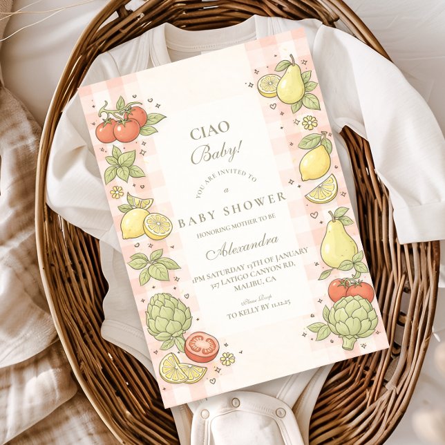 Invitación Italian Market Produce Baby Shower (Subido por el creador)