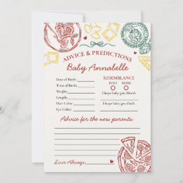 Invitación Italian Pasta Advice for Baby Shower Card