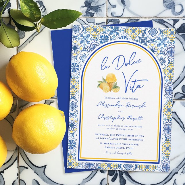 Invitación Italian Tiles La Dolce Vita Wedding (Subido por el creador)