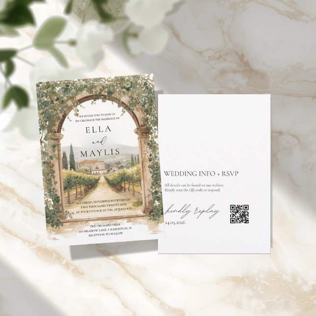 Invitación Italian Vineyard Wedding Invitation with Arch  (Subido por el creador)