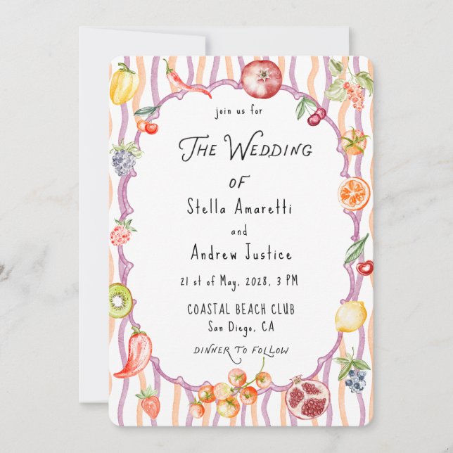 Invitación Italian Watercolor Rustic Wedding Invitation (Anverso)