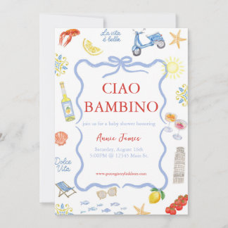 Invitación Italiana Ciao Bambino