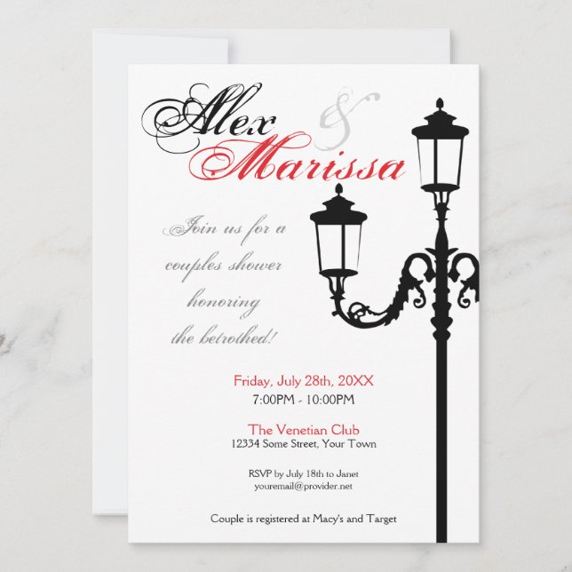 Invitación italiana contemporánea del poste de la (Anverso)