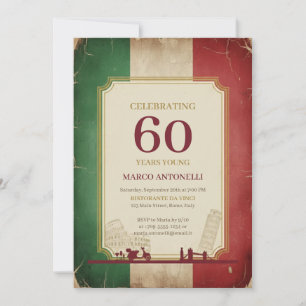 Invitación italiana vintage para cumpleaños número
