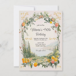 Invitación Italiano Amalfi Coastal Lemon floral Cumpleaños
