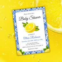 Italiano Blue Tile Positano Lemon Baby Shower