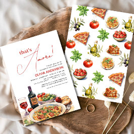 Invitación ¡Italiano que es más! Ducha nupcial acuática