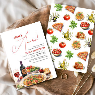 Invitación ¡Italiano que es más! Ducha nupcial acuática