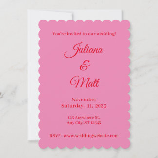 Invitación Italiano rosa y rojo vintage