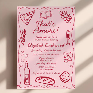 Invitación Italiano vestido a mano que es más brunch de novia
