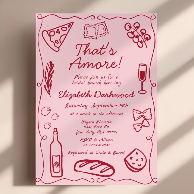 Invitación Italiano vestido a mano que es más brunch de novia (Subido por el creador)