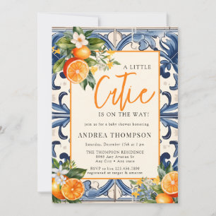 Invitación Italiano vintage   Naranja Citrus   BABY SHOWER