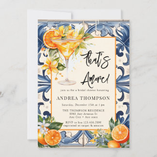 Invitación Italiano vintage | Naranja Citrus | Ducha de novia