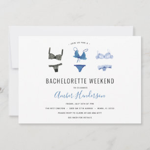 Invitación itineraria a la Bachelorette Blue Linge