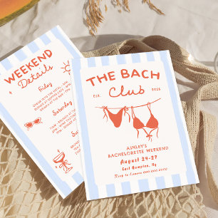 Invitación Itineraria Beach Bachelorette Weekend