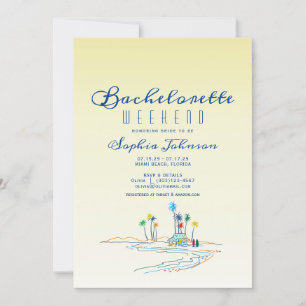 Invitación itineraria de Bachelorette Beach Weeken