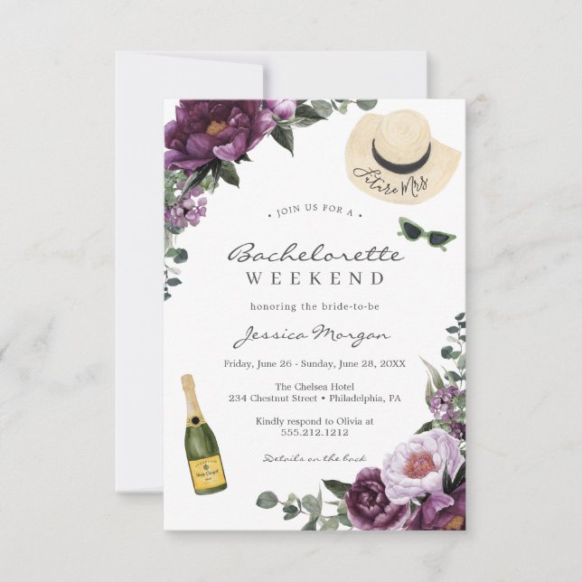 Invitación Itineraria de fin de semana de la fiest (Anverso)