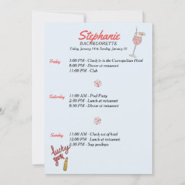 Invitación Itinerario de Bachelorette de Las Vegas