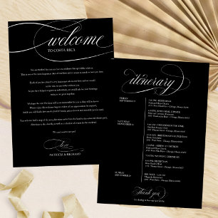 Invitación Itinerario de bienvenida de fin de semana de boda 