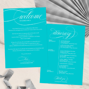Invitación Itinerario de bienvenida de fin de semana de boda 