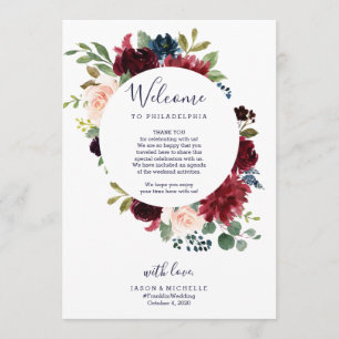 Invitación Itinerario de Boda Carta de Bienvenida al Hotel - 