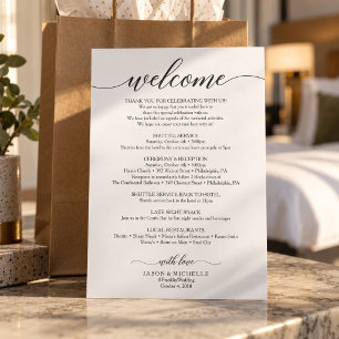 Invitación Itinerario de Boda de Guión Clásico - Bienvenida d
