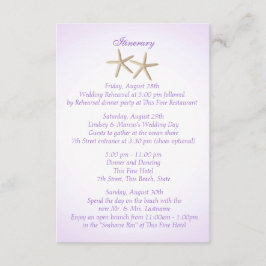 Invitación Itinerario de boda de Hortensia Púrpura en la oril