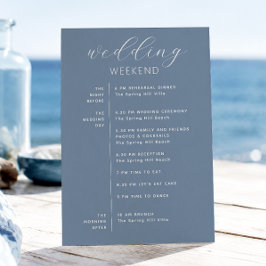 Invitación Itinerario de Boda Dusty Blue | Fin de Semana Náut