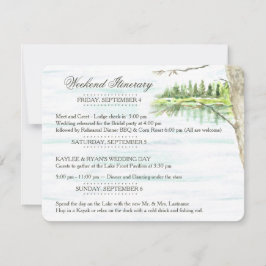 Invitación Itinerario de boda en el lago