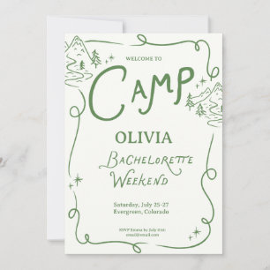 Invitación Itinerario de Camping Verde para Despedida de Solt
