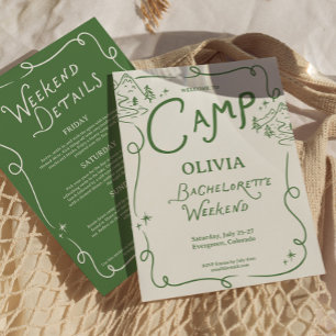 Invitación Itinerario de Camping Verde para Despedida de Solt