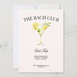 Invitación Itinerario de Cocktail Social Club Lemon Bach y