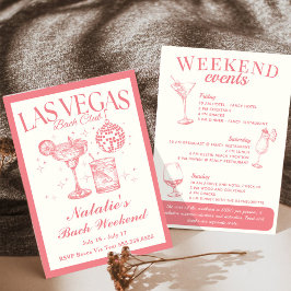 Invitación Itinerario de cóctel social de despedida de solter