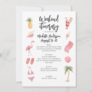 Invitación Itinerario de cumpleaños de fin de semana en Water