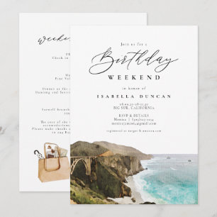 Invitación Itinerario de cumpleaños en BIG SUR California Win