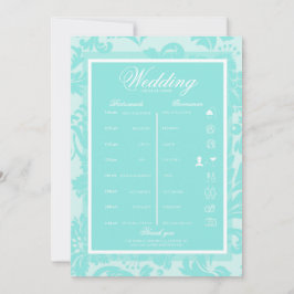 Invitación Itinerario de damasco teal