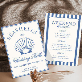 Invitación Itinerario de despedida de soltera con conchas mar