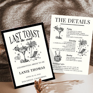 Invitación Itinerario de despedida de soltera de Last Toast o