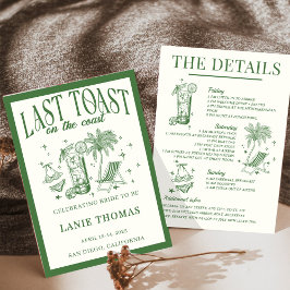 Invitación Itinerario de despedida de soltera de Last Toast o