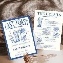 Invitación Itinerario de despedida de soltera de Last Toast o