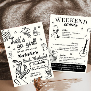 Invitación Itinerario de despedida de soltera en Nashville Le