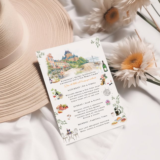 Invitación Itinerario de Despedida de Soltera en Quebec Ciuda (Subido por el creador)