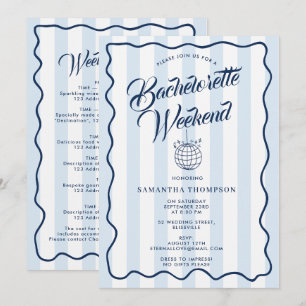 Invitación Itinerario de Despedida de Soltera Fiesta de Fin d