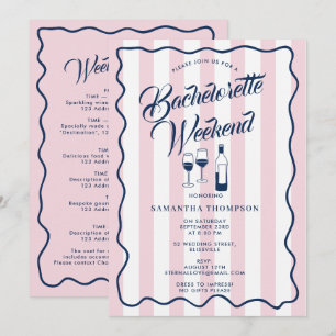 Invitación Itinerario de Despedida de Soltera Fin de Semana d