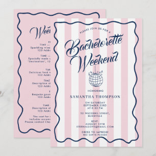 Invitación Itinerario de Despedida de Soltera Fin de Semana D