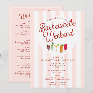 Invitación Itinerario de Despedida de Soltera Fin de Semana R