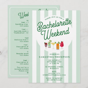 Invitación Itinerario de Despedida de Soltera Fin de Semana R